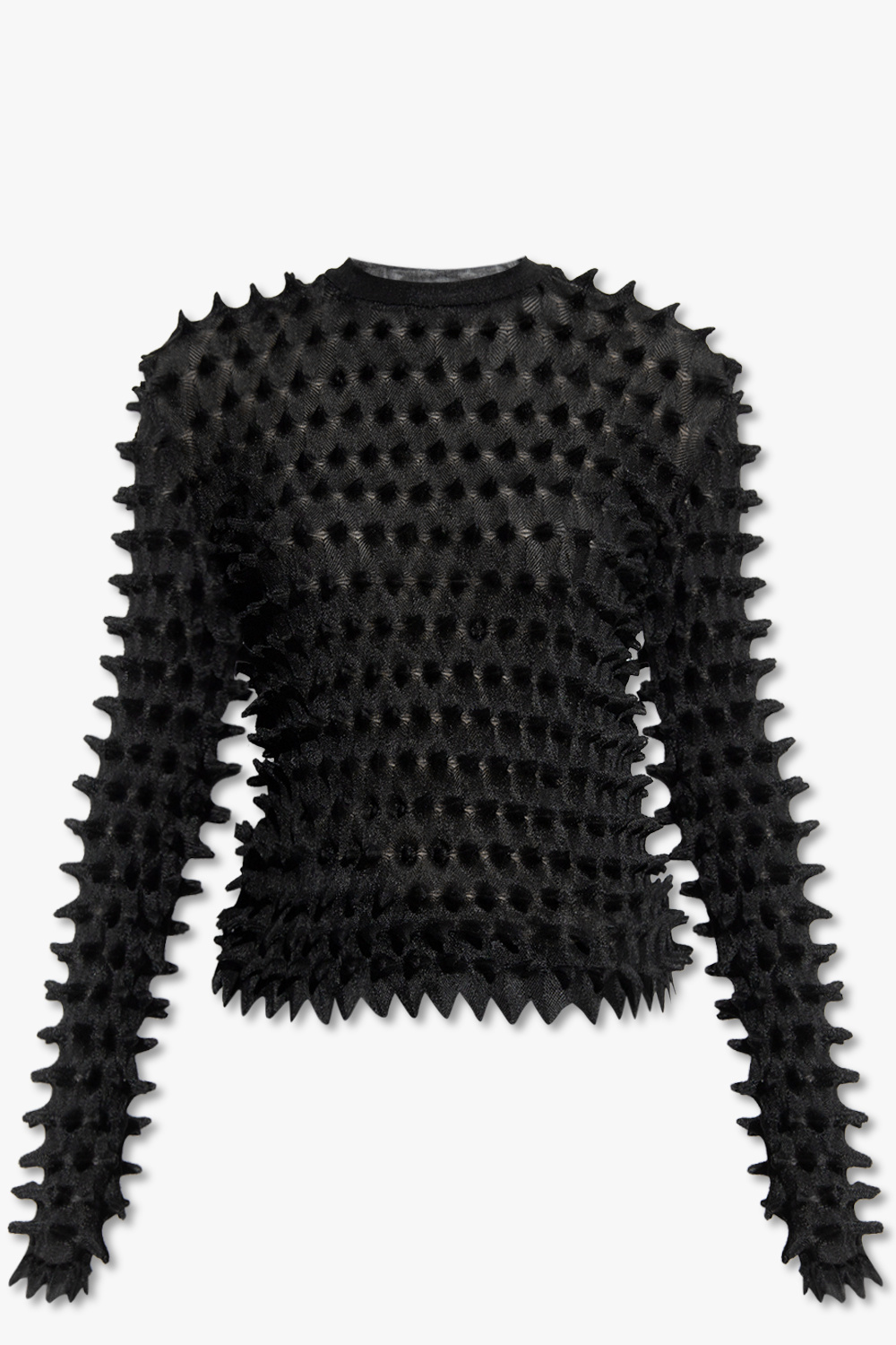 Black Textured top with spikes Versace
